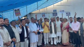 भाजपा ने किया प्रदर्शन।
