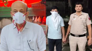 सत्य निकेतन हादसे में गिरफ्तार बिल्डिंग मालिक हरिराम गुप्ता व बेटा महेश गुप्ता। सौजन्य- दिल्ली पुलिस