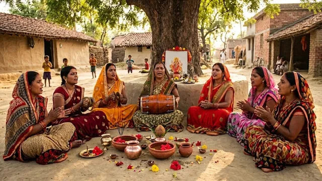 मां दुर्गा से सीधे संवाद का जरिया है बिहार का 'पचरा' गीत, नीम के पेड़ के नीचे महिलाएं करती हैं देवी आराधना