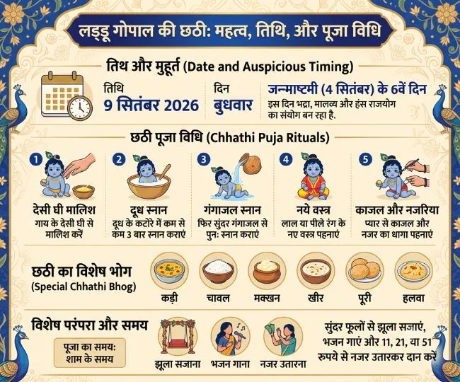 when is laddu gopal chhathi 2026 date puja vidhi and shringar rules