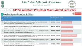 UP Government College Assistant Professor Mains admit card