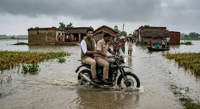 गोमती के उफान से इटौंजा के कई गांवों में मंडराया बाढ़ का खतरा, SDM ने मोटरसाइकिल से लिया जायजा 
