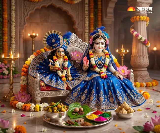 radha ashtami 5 priya vastu of radha rani blue clothes arbi sabzi paan and holi colors