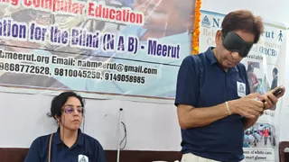 एनएबी मेरठ के पुनर्वास एवं संसाधन केंद्र के शुभारंभ के दौरान लाइव डेमो।