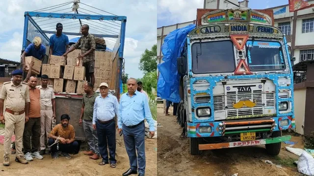 12 चक्का ट्रक में प्लास्टिक के बोरों के नीचे रखी थी 1 करोड़ की शराब! ब‍िहार-झारखंड सीमा पर लुधियाना का तस्कर अरेस्ट
