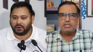 तेजस्वी यादव और कांग्रेस नेता असित नाथ तिवारी। (फाइल फोटो)
