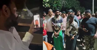 सर्वेयर से वीडियो काल पर बात करते विधायक चरखारी बृजभूषण राजपूत। इंटरनेट मीडिया