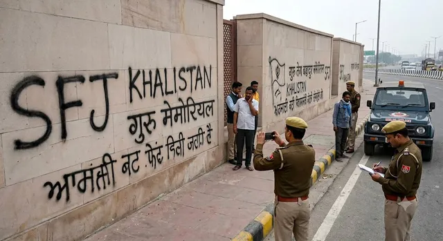 दिल्ली के सिंधू बॉर्डर पर देशविरोधी नारे लिखने वाले तीन गिरफ्तार, कनाडा से हवाला फंडिंग का खुलासा