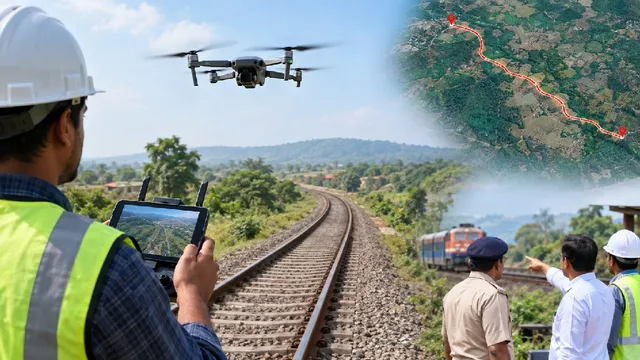 चतरा-पत्थलगड़ा रेललाइन को मिली रफ्तार, अब ड्रोन से होगी निगरानी; 25 किमी ट्रैक का सर्वे तेज