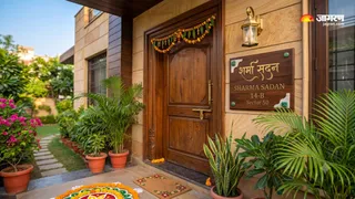 घर के प्रवेश द्वार नेमप्लेट के लिए वास्तु (Picture Credits- AI Images)