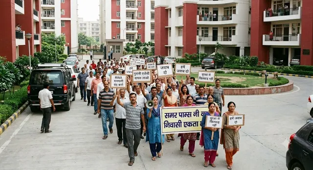 ग्रेटर फरीदाबाद में RWA की मनमानी के खिलाफ प्रदर्शन, सैकड़ों लोगों ने निकाली रैली; पुरानी एजेंसी की मांग
