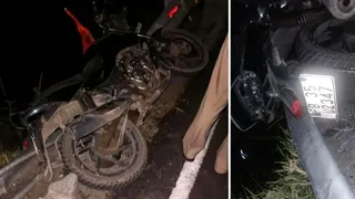 चंबा-भरमौर मार्ग पर दुर्घटनाग्रस्त बाइक।