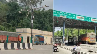 शिमला-मटौर फोरलेन पर तकीपुर में लगे सेंसरयुक्त हाईटेक कैमरा।