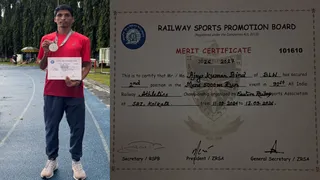 बरेका के अजय कुमार बिंद ने रेलवे एथलेटिक्स में जीता रजत, 5000 मीटर दौड़ में दिखाया दम।