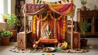 घर की चीजों से सजाएं बप्पा का पंडाल (Image Source: AI Generated)