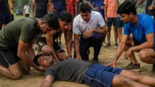 Agra News: अचेत युवक (AI फोटो)।