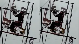 झूले में बाल फंसने से बुरी तरह घायल हुई महिला