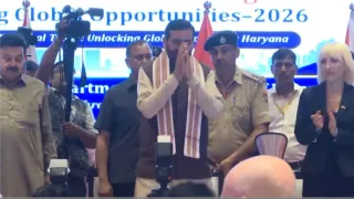 गुरुग्राम में हरियाणा-ब्रिटेन व्यापार सेतु कार्यक्रम के दौरान मुख्यमंत्री नायब सैनी। फोटो: जागरण