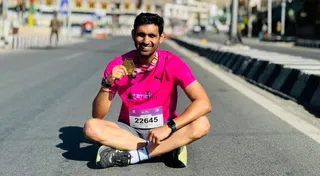 21.1 की दौड़ पूरी करने के बाद चंडीगढ़ के जिला उपायुक्त निशांत कुमार यादव।