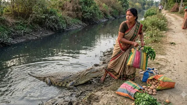 बाजार से लौट रही महिला को नाले में खींच ले गया मगरमच्छ, लखीमपुर में बुढ़िया नाले की घटना
