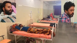 बीएमसी में भर्ती मरीज। (इनसेट- मरीज सुनील विश्वकर्मा व गोविंद अहिरवार)