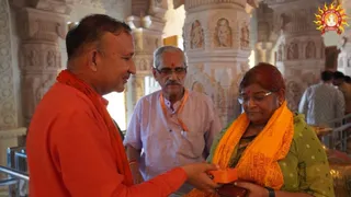 ट्रस्टी नियुक्त होने के बाद पहली बार अयोध्या पहुंचीं ट्रस्टी निर्मला यादव।