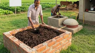 जैविक खेती को मिलेगा बढ़ावा, वर्मी कंपोस्ट व बायोगैस इकाई पर 50 प्रतिशत का अनुदान (AI Generated Image)