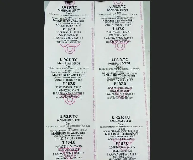 bus ticket small