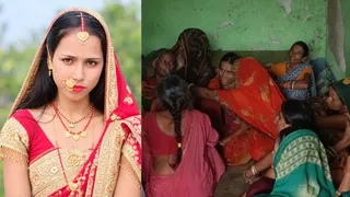 अंजली की फाइल फोटो व रोते बिलखते स्वजन।