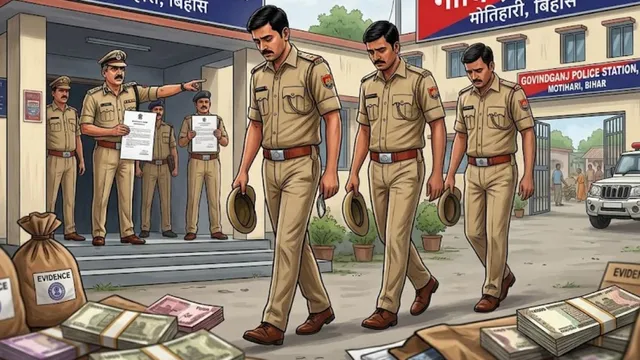 मोतिहारी में छापामारी में बरामद पैसों को किया गायब, SP ने 4 सिपाहियों को किया बर्खास्त 
