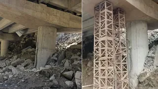 मनाली हाईवे पर दवाड़ा में क्षतिग्रस्त फ्लाईओवर। जागरण आर्काइव