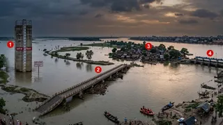पुनपुन और गंगा के जलस्तर में गिरावट जारी (एआई जेनरेटेड तस्वीर)