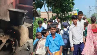 Munger Dharhara School Mid Day Meal: कन्या मध्य विद्यालय धरहरा में लकड़ी के चूल्हे पर बनता मध्याह्न भोजन |