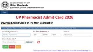 UPSSSC Pharmacist Admit Card 2026