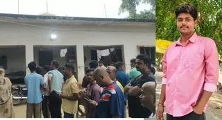 मौके पर जुटे ग्रामीण व मृतक की फाइल फोटो। जागरण