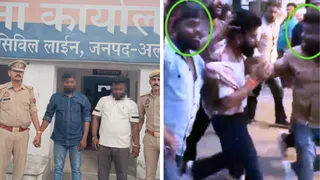 थाना सिविल लाइन में गिरफ्तार आरोपी।