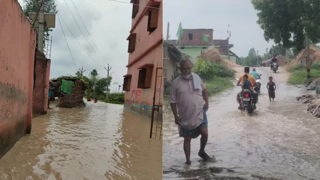 नेपाल की बारिश से उफनाईं नदियां, सीतामढ़ी में सड़कों पर डेढ़ फीट पानी