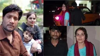 शिवानी पति प्रदुम, बेटे और प्रेमी सुमित के साथ।