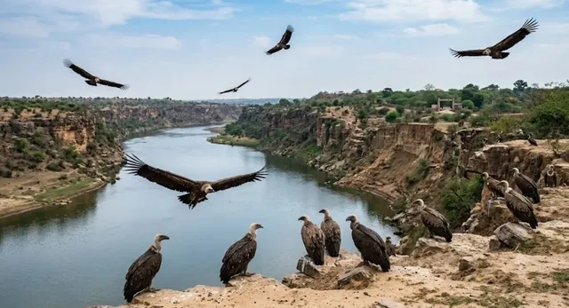 हिमालय छोड़कर इटावा पहंच रहे ये खास गिद्ध, चंबल से लेकर सफारी पार्क तक दिखा अनोखा नजारा
