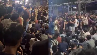 आईआईटी बॉम्बे परिसर में छात्रों ने विरोध प्रदर्शन किया। (फोटो: सोशल मीडिया)