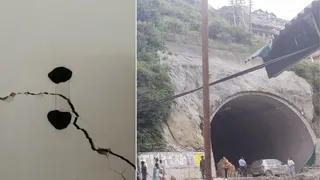 शिमला के सिमिट्री में भवनों में आई दरारें। जागरण