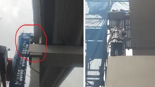 आगरा मेट्रो के स्टेशन पर चढ़ा युवक लाल घेरे में।