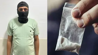 पाकिस्तानी हेरोइन के साथ पकड़ा गया कुलदीप स्वामी। फोटो: पुलिस और सांकेतिक