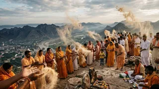 पर्वत पर सत्तू उड़ानों की अनोखी परंपरा (एआई जेनरेटेड तस्वीर)