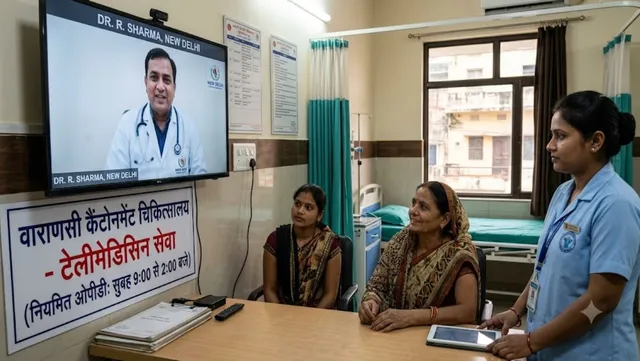वाराणसी कैंटोनमेंट चिकित्सालय में टेलीमेडिसिन सेवा, 10 रुपये की पर्ची पर मुफ्त दवाएं, जांच की सुविधा, नई दिल्ली से जुड़ रहे डाक्टर