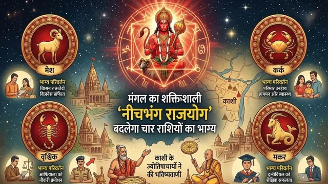 मंगल का शक्तिशाली 'नीचभंग राजयोग' बदलेगा चार राशियों का भाग्य, काशी के ज्‍योत‍िषाचार्यों ने की भव‍िष्‍यवाणी
