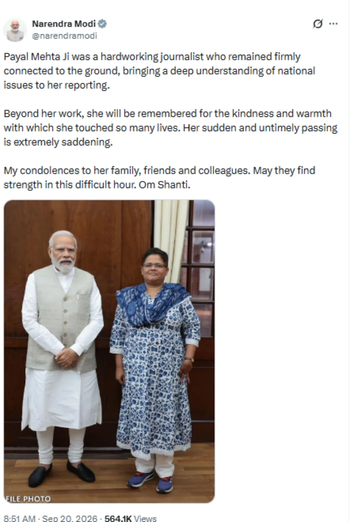pm modi post