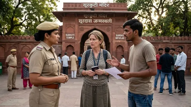 आगरा में ब्रिटिश महिला से अभद्रता, सूरकुटी में मुंहबोले बेटे को पीटा; पुलिस ने छोड़े आरोपी