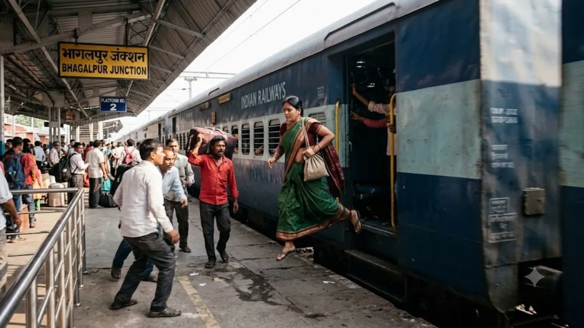 Bhagalpur Station Toilet Issue Woman Jumps From Moving Train
