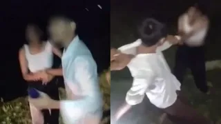 मनचलों के चंगुल में फंसी छात्रा, बचाने के लिए आखिरी दम तक भिड़ा दोस्त (वायरल वीडियो स्क्रीनग्रैब)